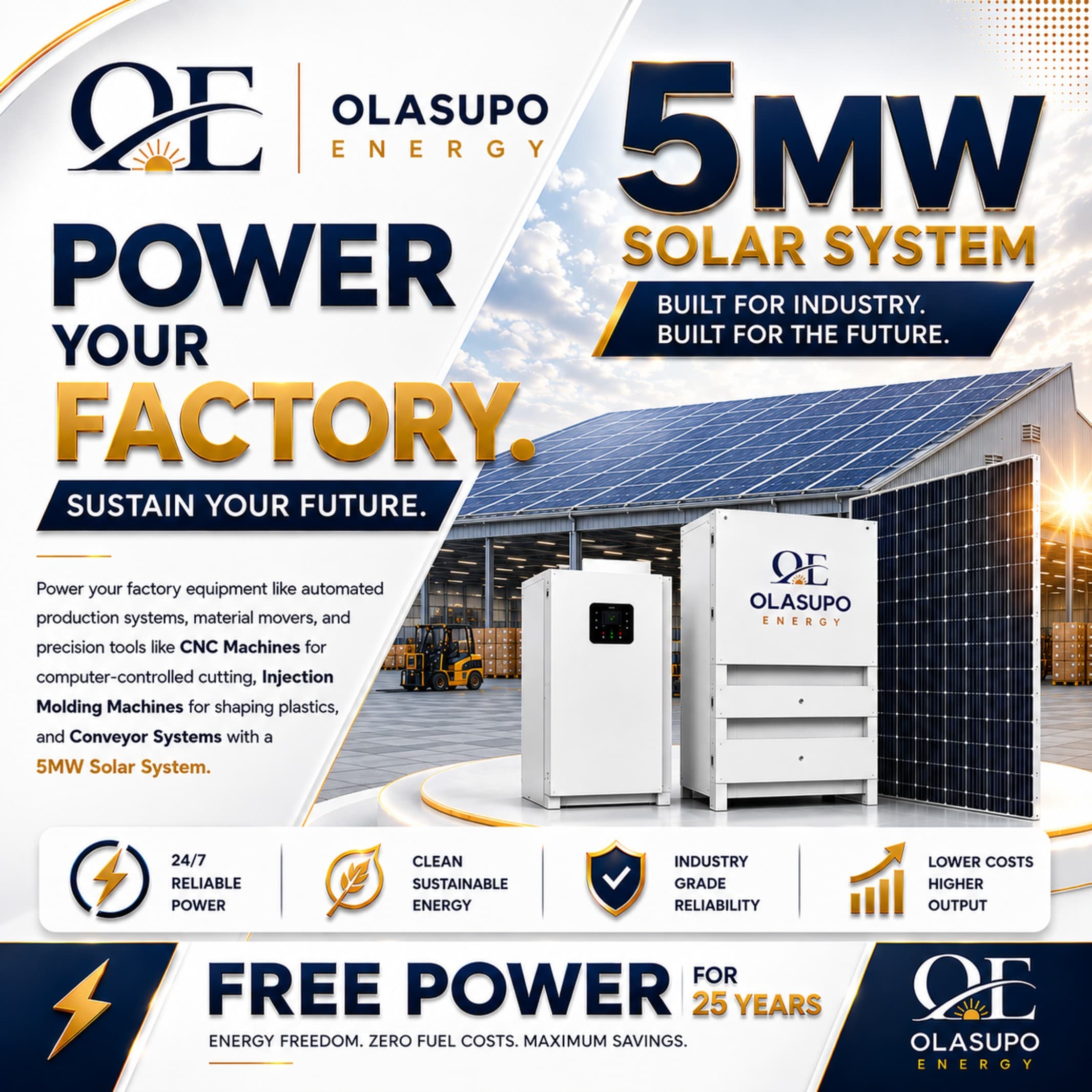 Line-by-line cost breakdown for a 5MW utility-scale solar installation in Nigeria